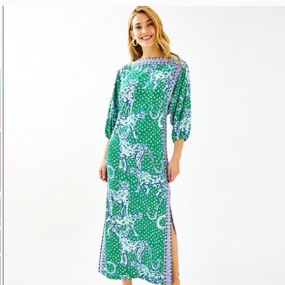 Lilly Pulitzer Silva Maxi Dress Emerald On The Prowl - Picture 5 of 17